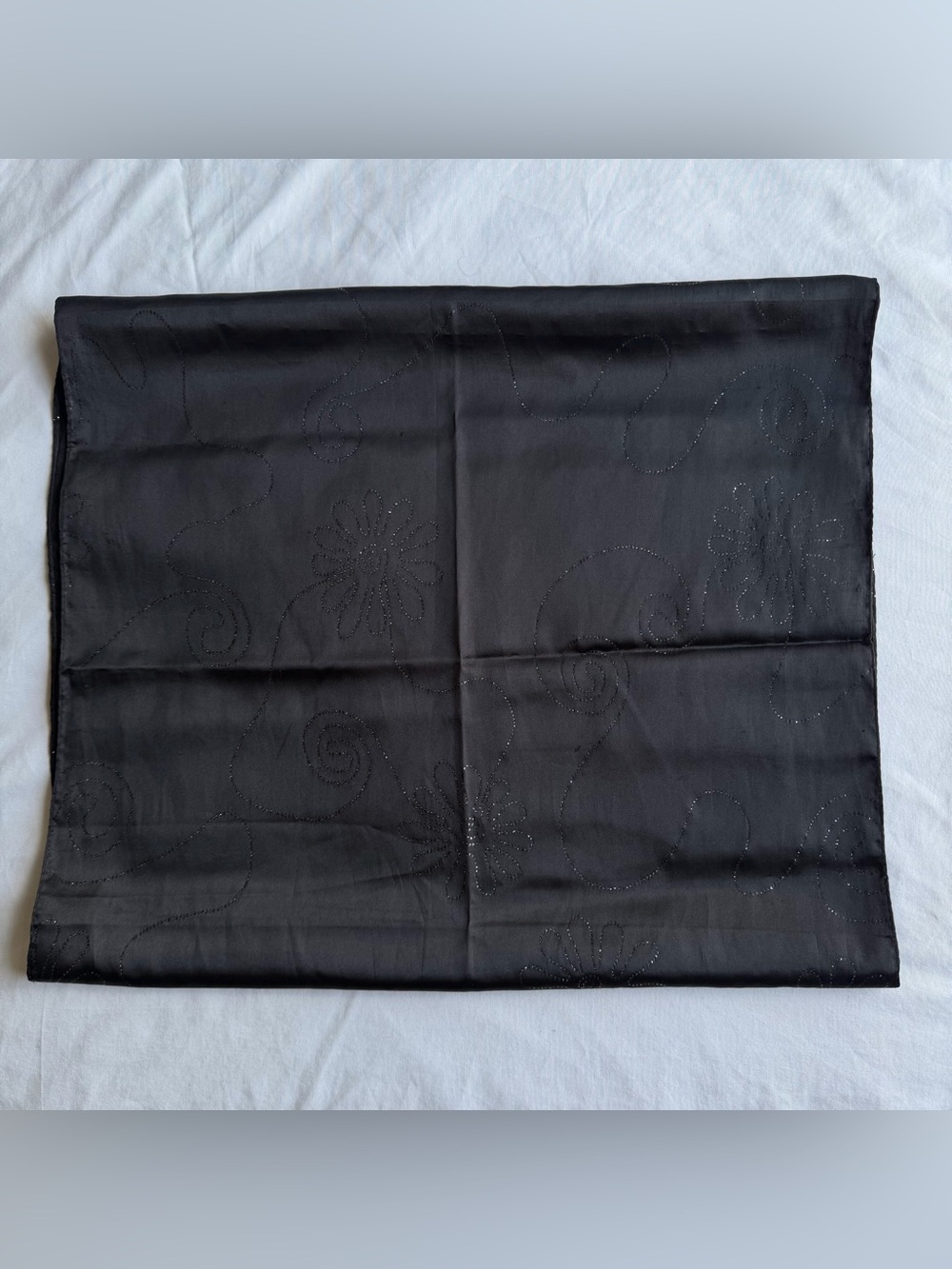 Women’s Black Glitter Floral Scarf / Hijab